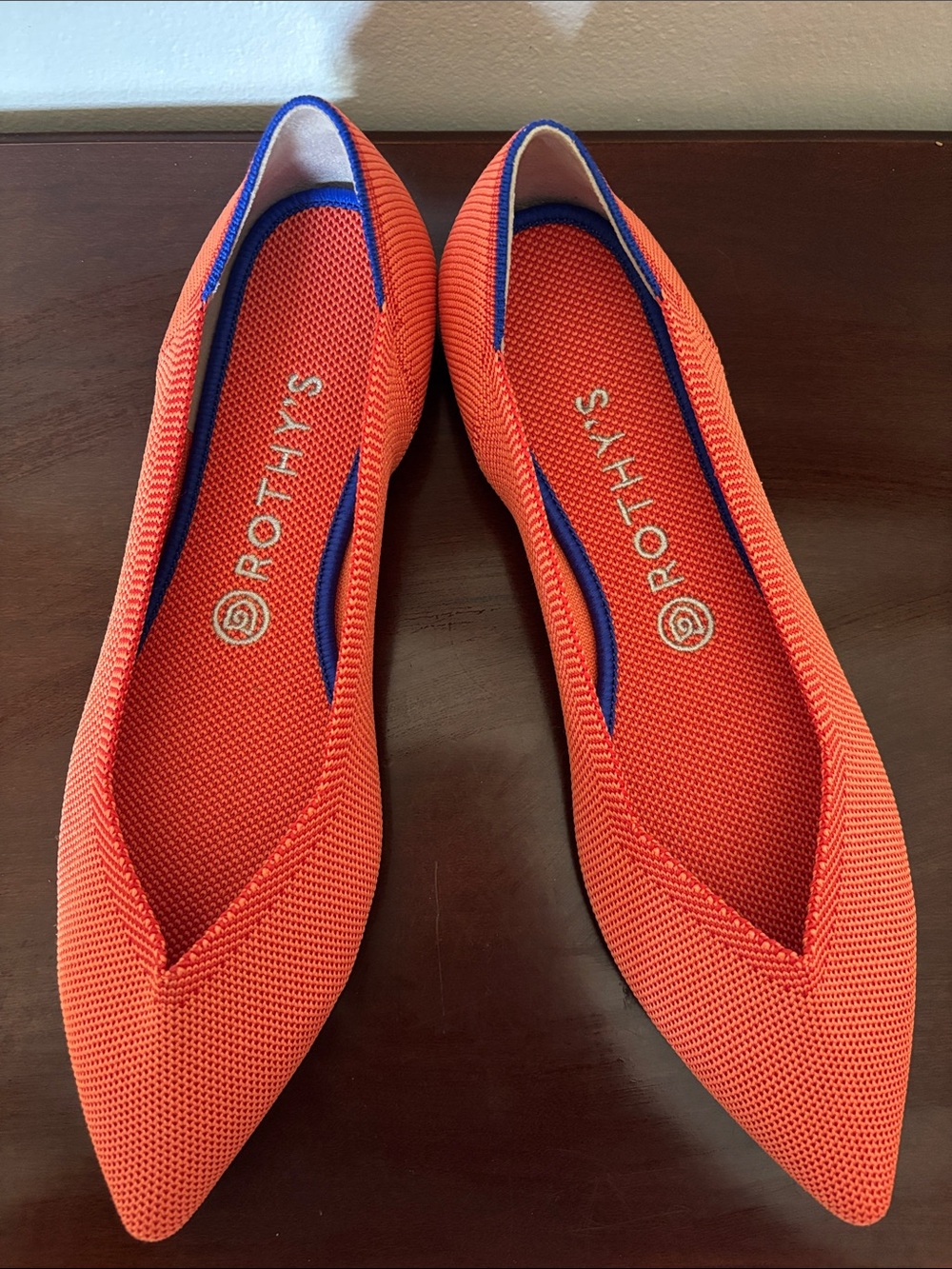 Rothy's The Point Flat in Coral Orange